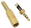 Jack plug 3,5mm stereo vitalco Gold stright 4pin
